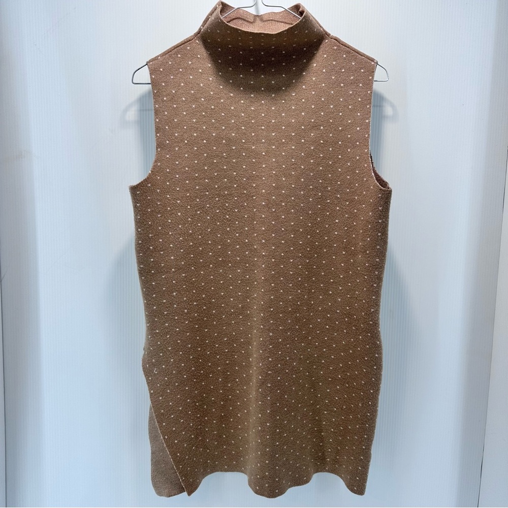 2/$30 Nanette Lepore Wool Blend Sweater M Sleeveless Mock Neck Coastal Preppy